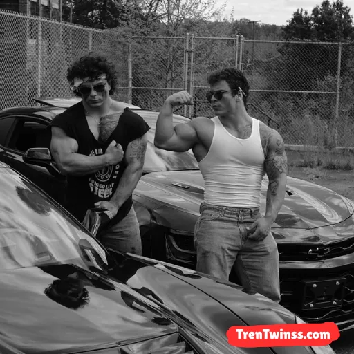 Tren Twins Posing With Cars