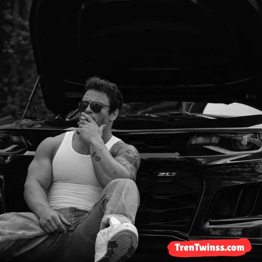 Tren Twins Posing With Cars